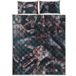Scary Zombie Hands Print Quilt Bed Set