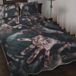 Scary Zombie Hands Print Quilt Bed Set