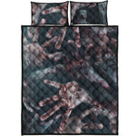 Scary Zombie Hands Print Quilt Bed Set