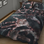 Scary Zombie Hands Print Quilt Bed Set