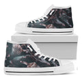 Scary Zombie Hands Print White High Top Sneakers