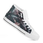 Scary Zombie Hands Print White High Top Shoes