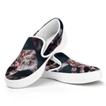 Scary Zombie Hands Print White Slip On Shoes