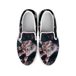 Scary Zombie Hands Print White Slip On Shoes