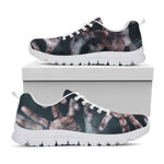 Scary Zombie Hands Print White Sneakers