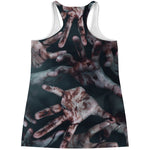 Scary Zombie Hands Print Women's Racerback Tank Top