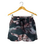 Scary Zombie Hands Print Women's Shorts