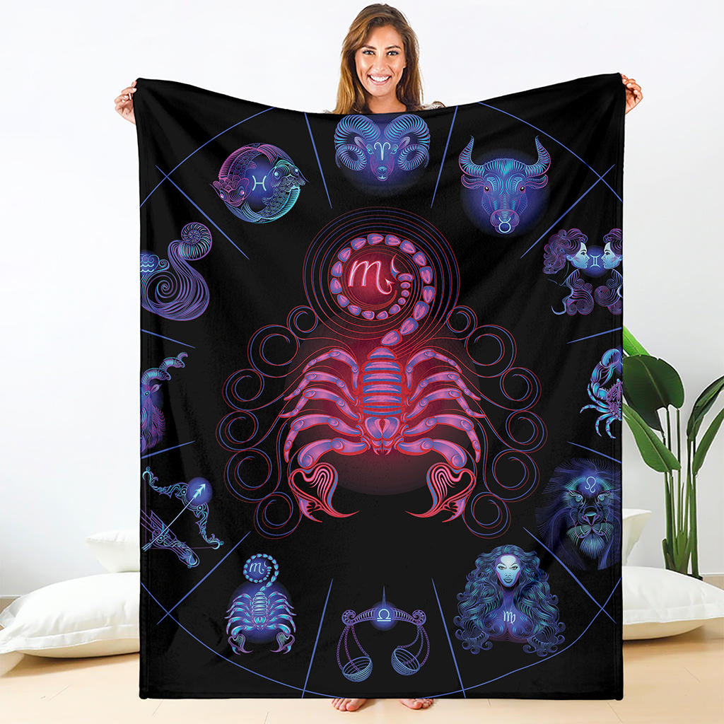 Scorpio And Astrological Signs Print Blanket