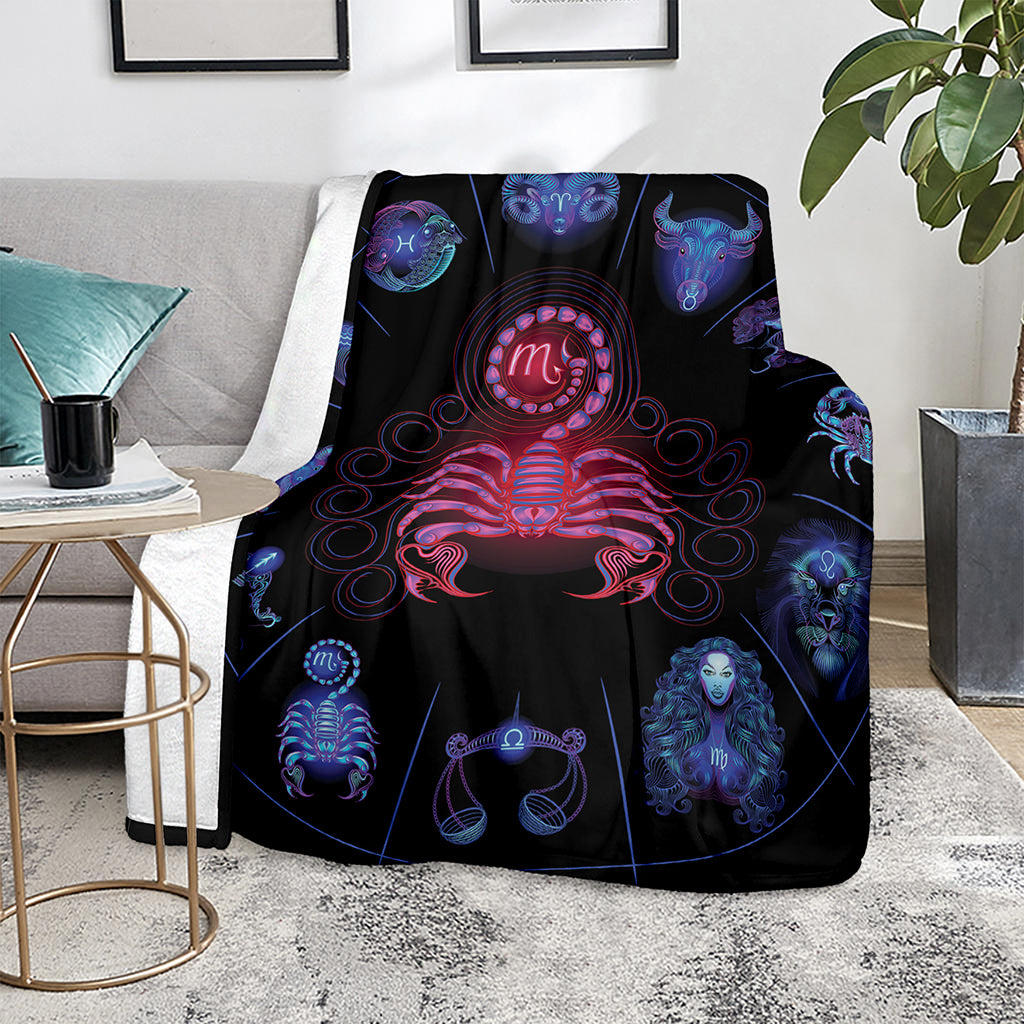 Scorpio And Astrological Signs Print Blanket