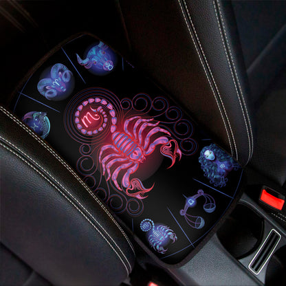 Scorpio And Astrological Signs Print Car Center Console Cover