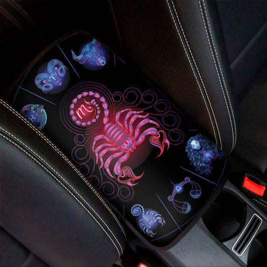 Scorpio And Astrological Signs Print Car Center Console Cover