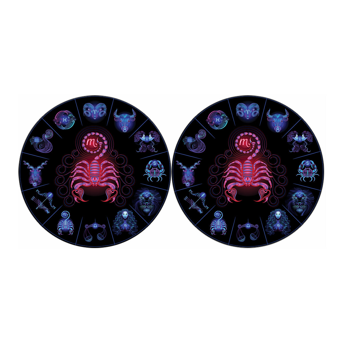 Scorpio And Astrological Signs Print Car Coasters