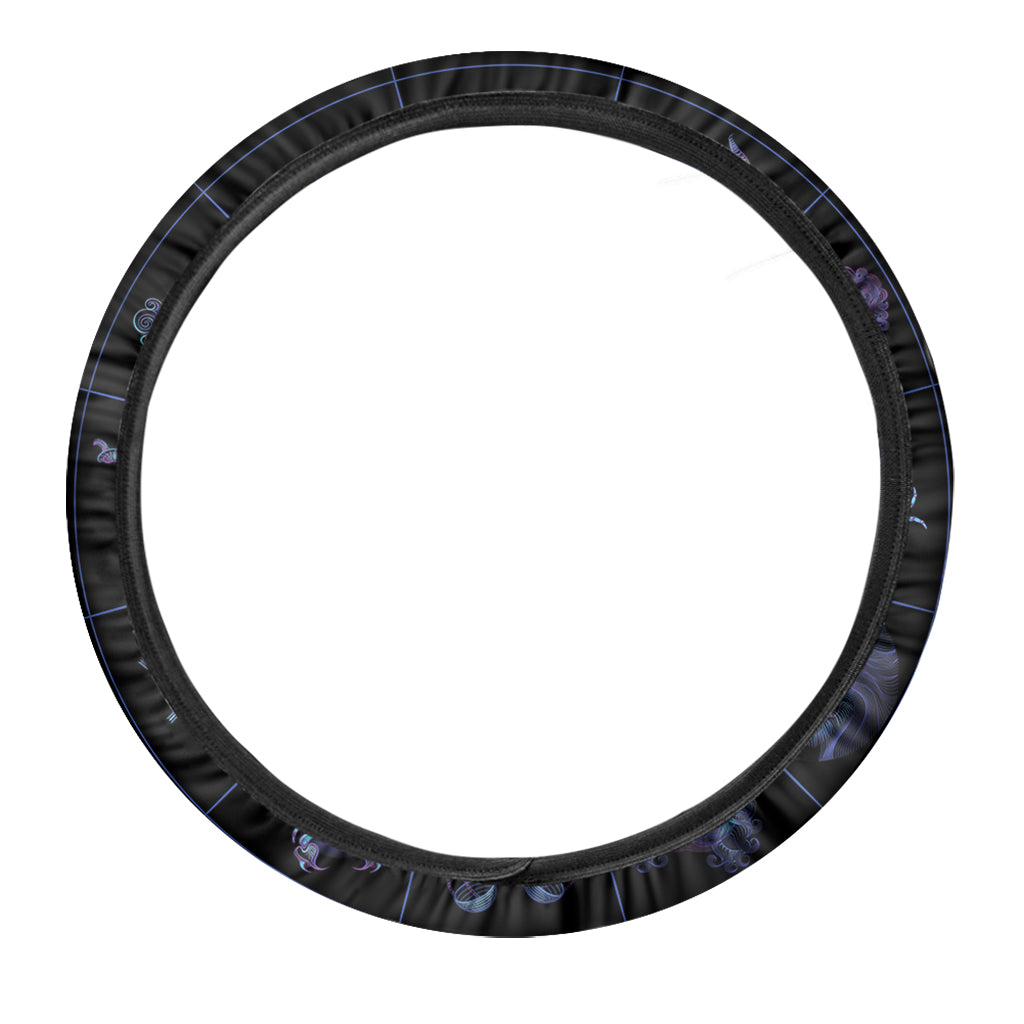 Scorpio And Astrological Signs Print Car Steering Wheel Cover