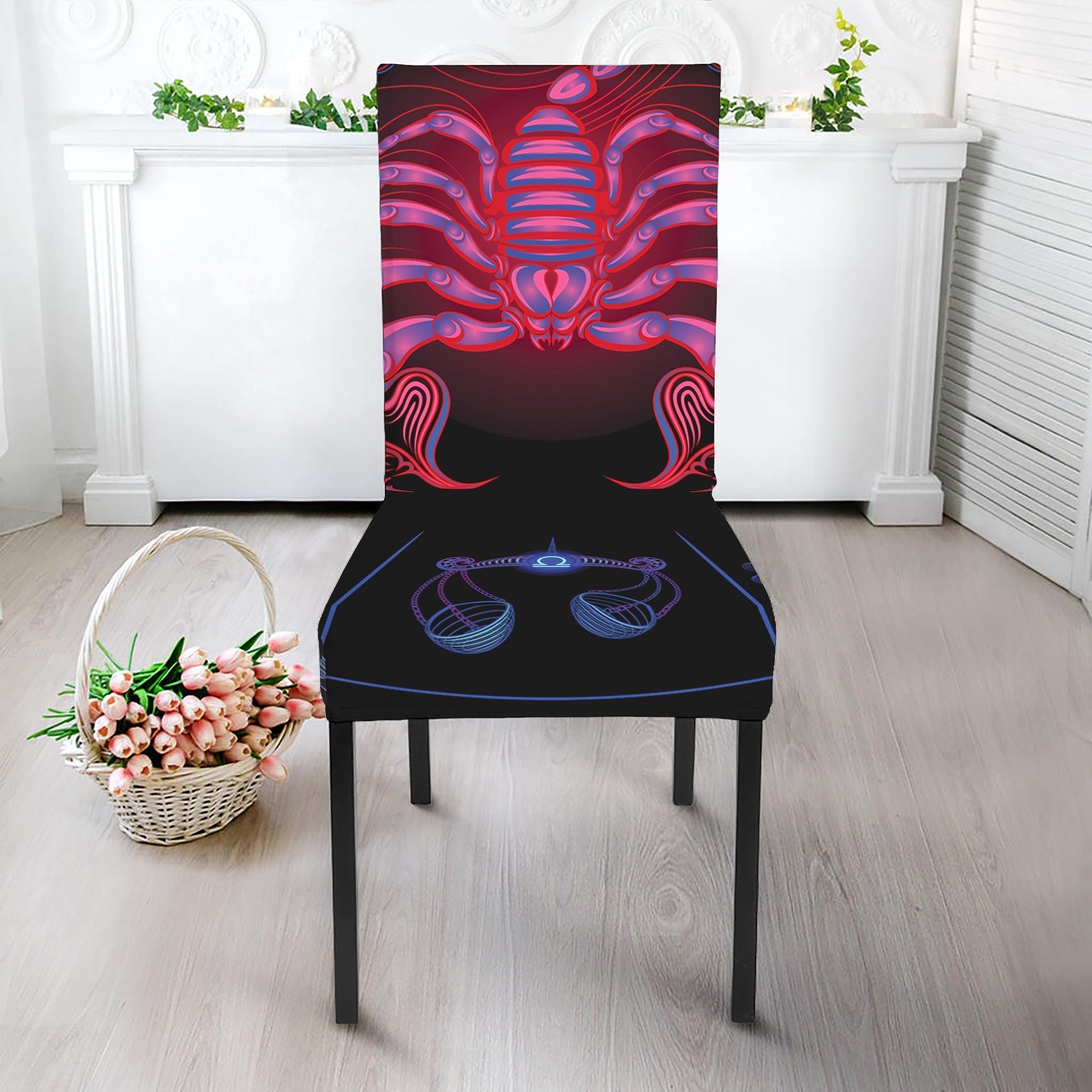Scorpio And Astrological Signs Print Dining Chair Slipcover
