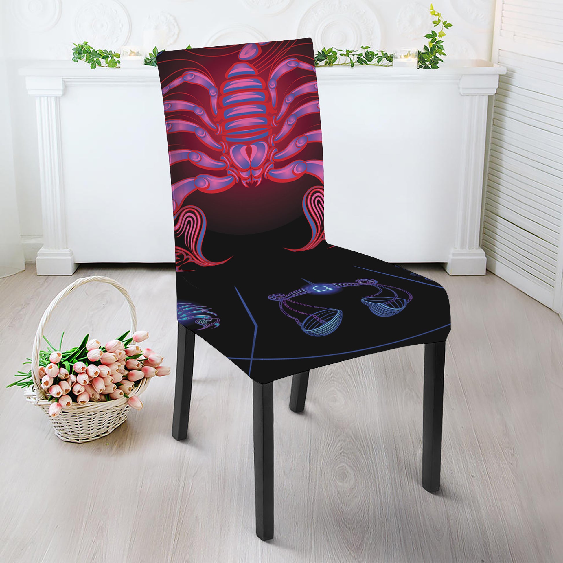 Scorpio And Astrological Signs Print Dining Chair Slipcover