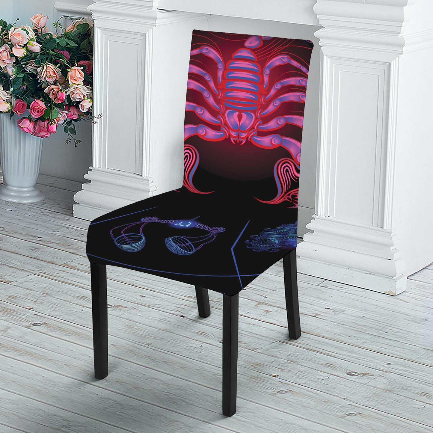 Scorpio And Astrological Signs Print Dining Chair Slipcover