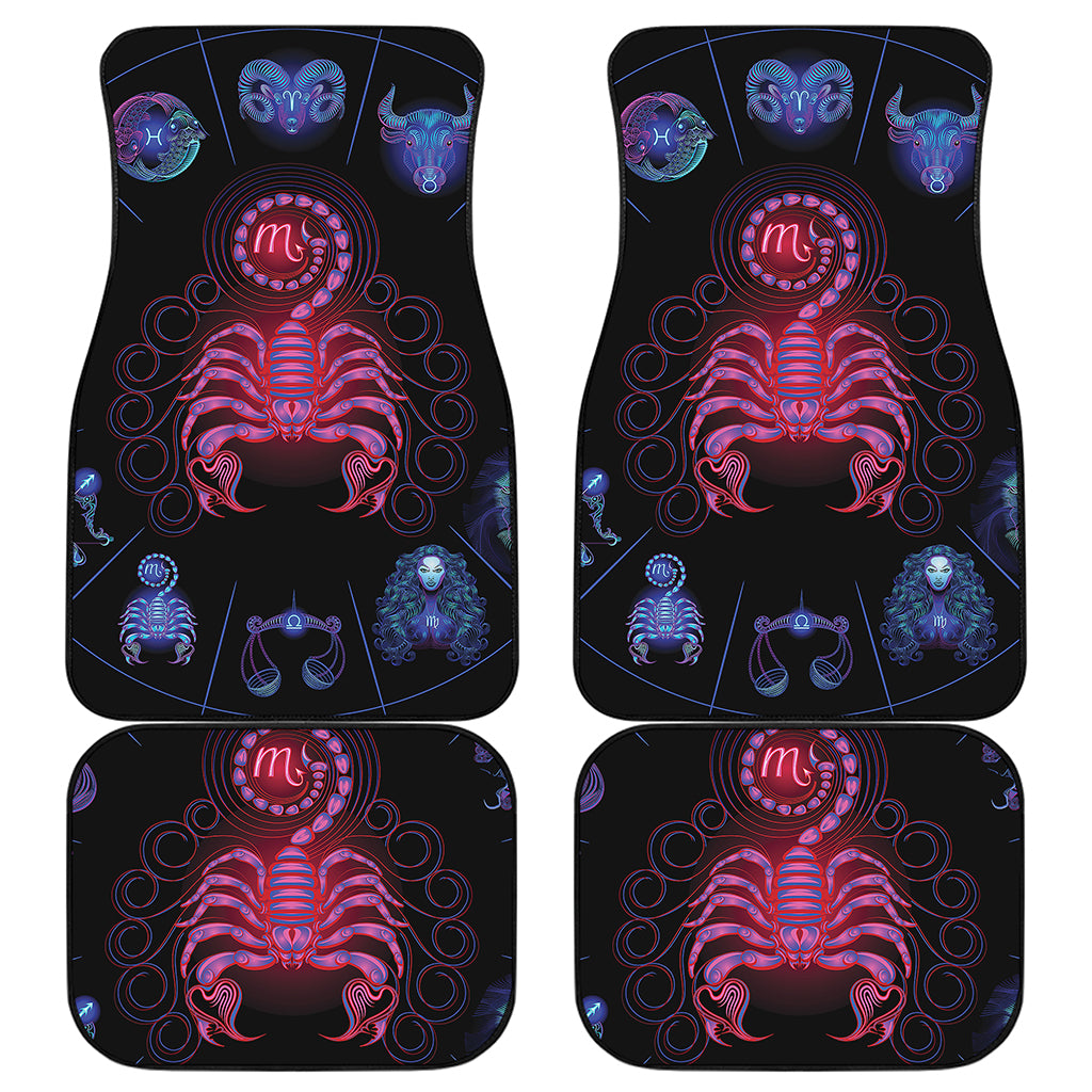 Scorpio And Astrological Signs Print Front and Back Car Floor Mats