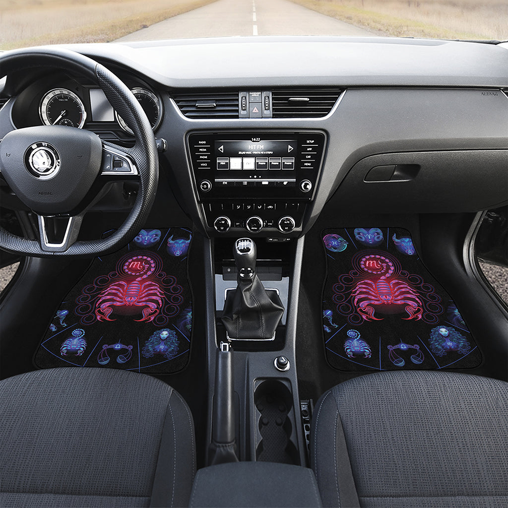 Scorpio And Astrological Signs Print Front and Back Car Floor Mats