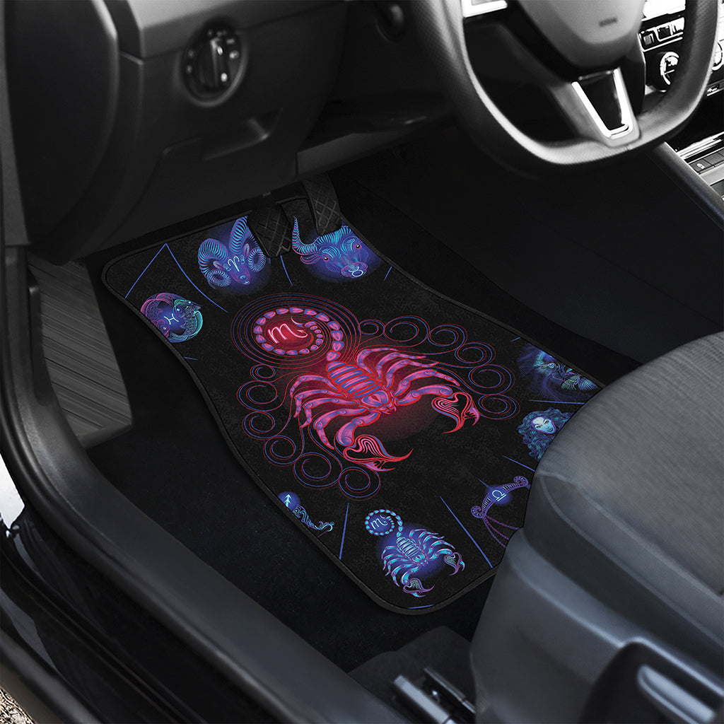 Scorpio And Astrological Signs Print Front and Back Car Floor Mats
