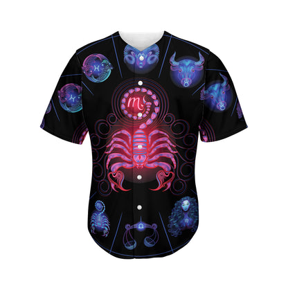 Scorpio And Astrological Signs Print Men's Baseball Jersey