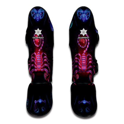 Scorpio And Astrological Signs Print Muay Thai Shin Guard