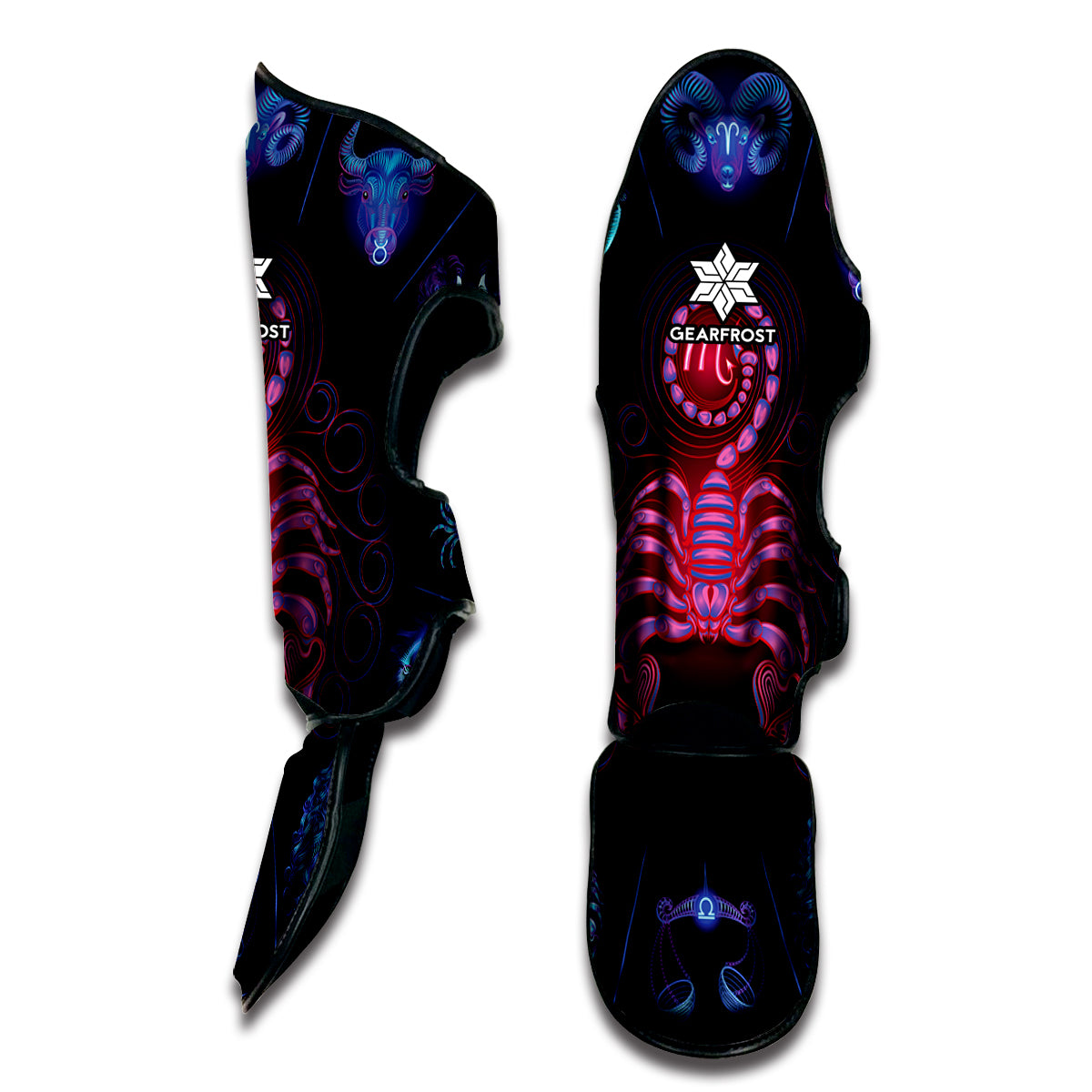 Scorpio And Astrological Signs Print Muay Thai Shin Guard