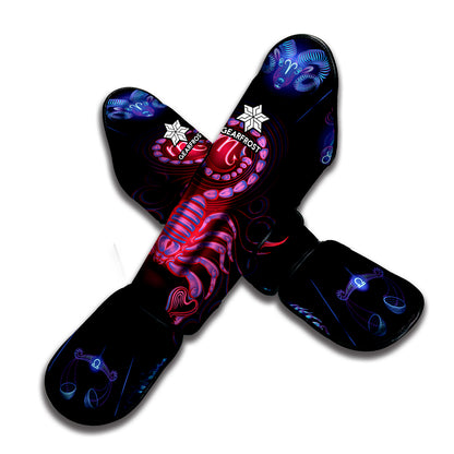Scorpio And Astrological Signs Print Muay Thai Shin Guard