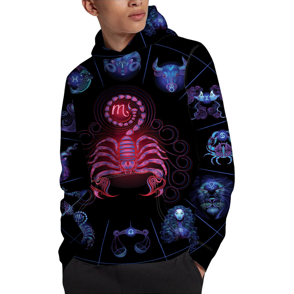Scorpio And Astrological Signs Print Pullover Hoodie