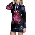 Scorpio And Astrological Signs Print Pullover Hoodie Dress