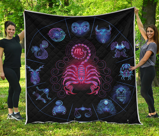 Scorpio And Astrological Signs Print Quilt