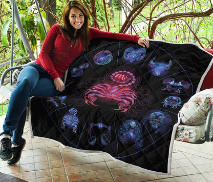 Scorpio And Astrological Signs Print Quilt