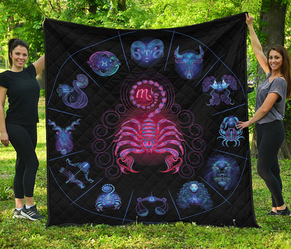Scorpio And Astrological Signs Print Quilt