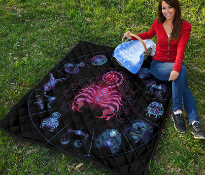 Scorpio And Astrological Signs Print Quilt