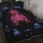 Scorpio And Astrological Signs Print Quilt Bed Set
