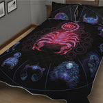 Scorpio And Astrological Signs Print Quilt Bed Set