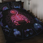 Scorpio And Astrological Signs Print Quilt Bed Set