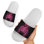 Scorpio And Astrological Signs Print White Slide Sandals
