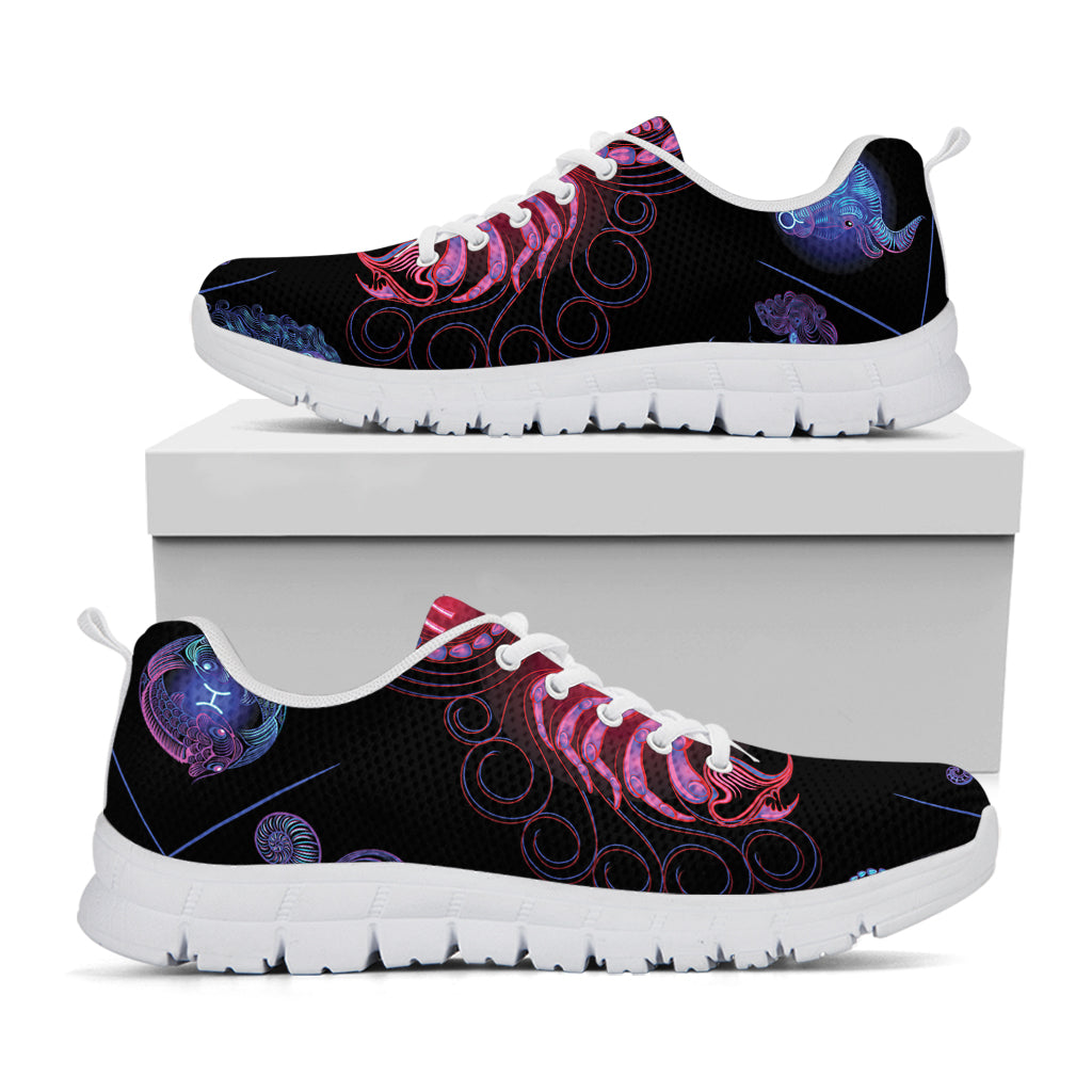 Scorpio And Astrological Signs Print White Sneakers