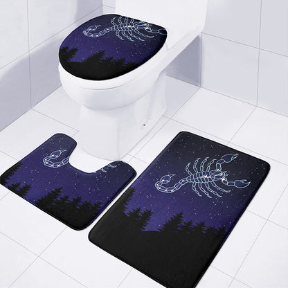 Scorpio Constellation Print 3 Piece Bath Mat Set