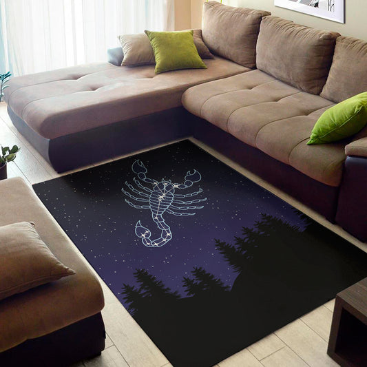 Scorpio Constellation Print Area Rug