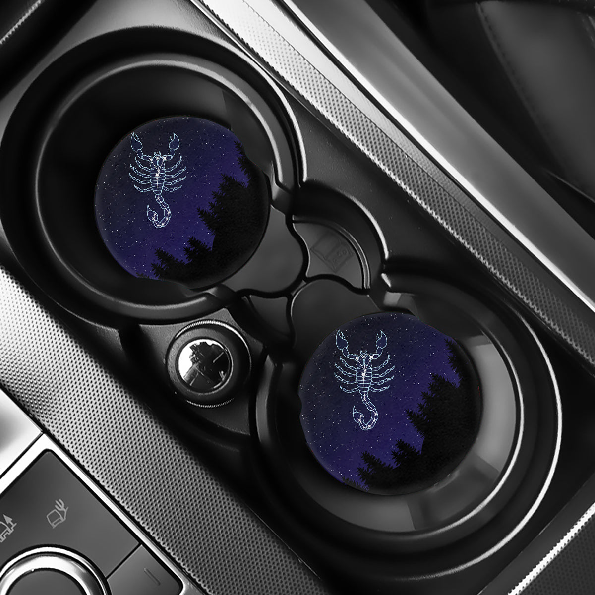 Scorpio Constellation Print Car Coasters