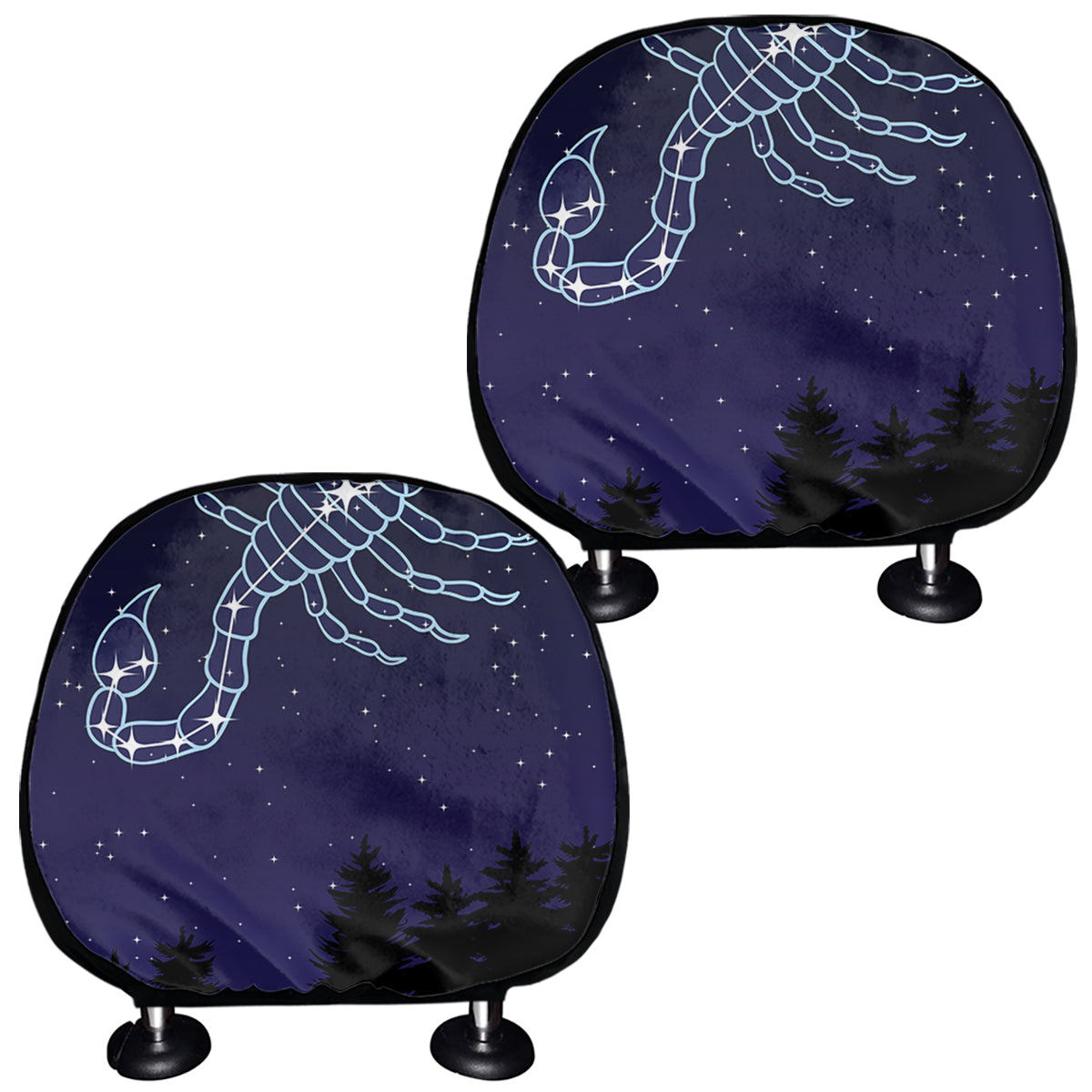 Scorpio Constellation Print Car Headrest Covers