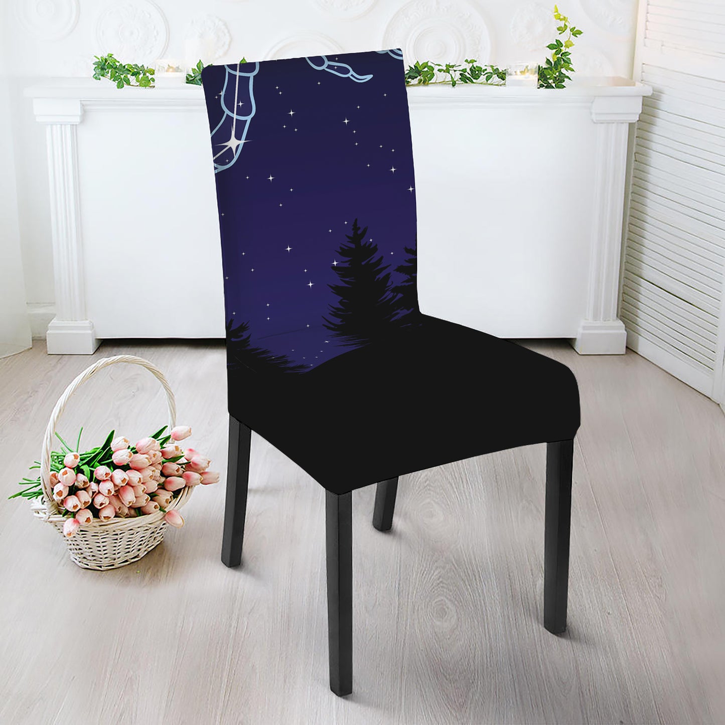 Scorpio Constellation Print Dining Chair Slipcover