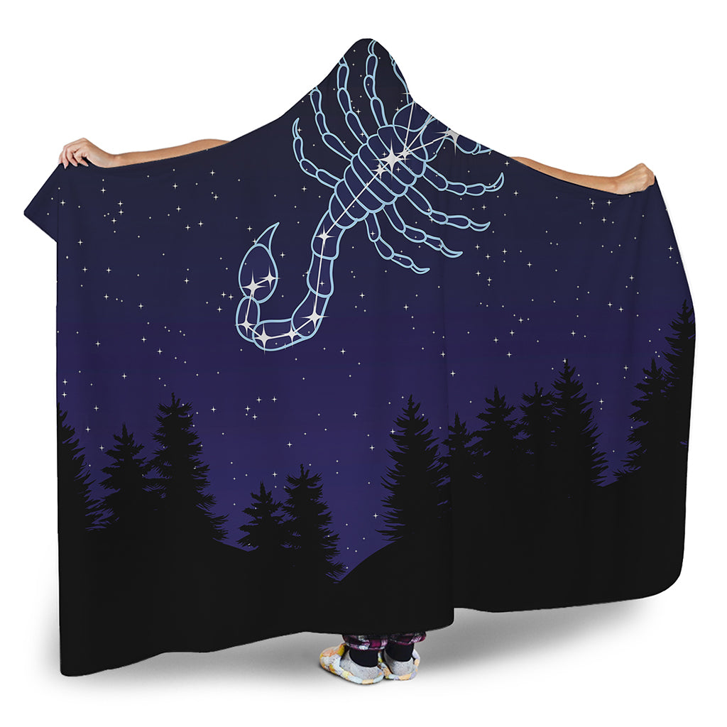 Scorpio Constellation Print Hooded Blanket