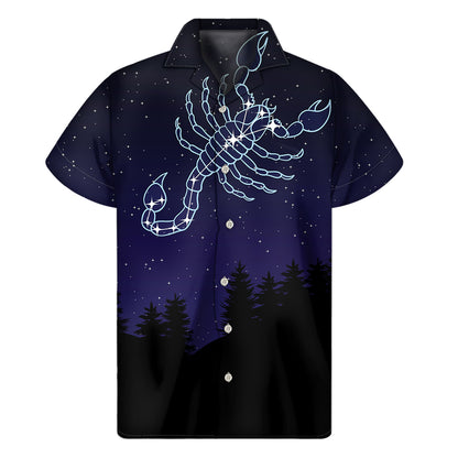 Scorpio Constellation Print Men's Short Sleeve Shirt