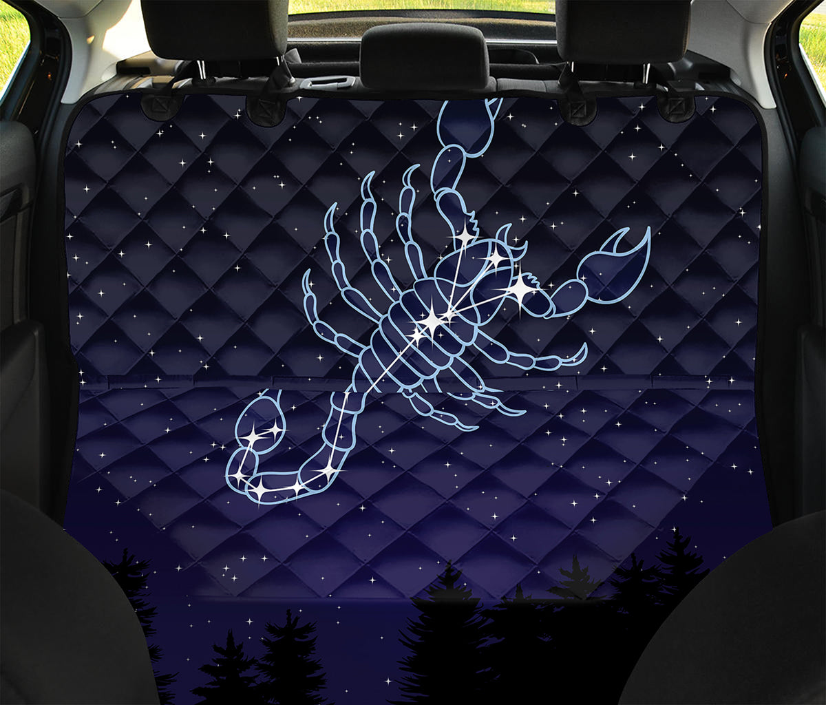 Scorpio Constellation Print Pet Car Back Seat Cover