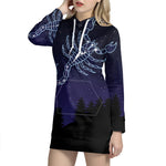 Scorpio Constellation Print Pullover Hoodie Dress
