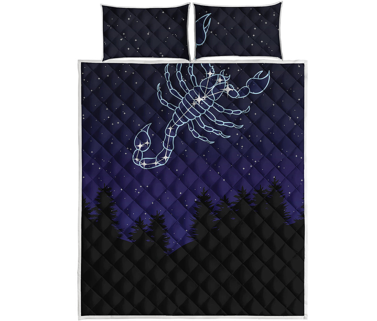 Scorpio Constellation Print Quilt Bed Set