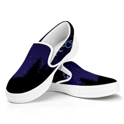 Scorpio Constellation Print White Slip On Shoes