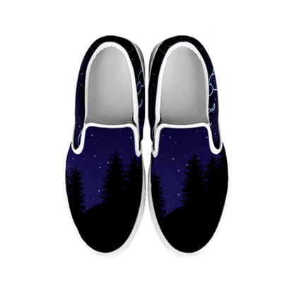 Scorpio Constellation Print White Slip On Shoes